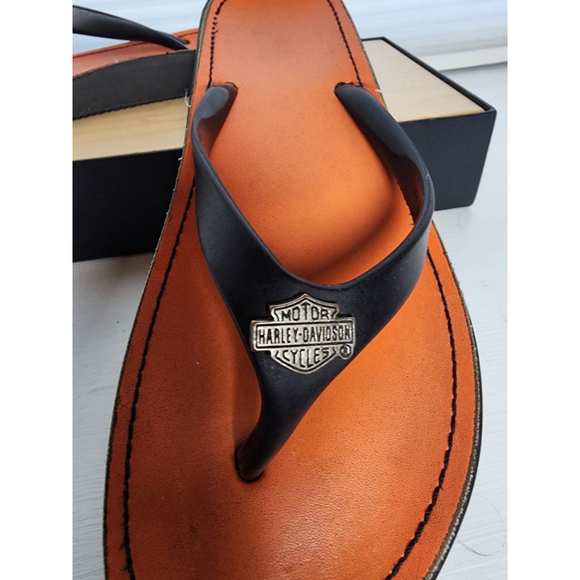 Harley-Davidson Shoes - Womens Harley-Davidson Flip Flops Size 5/6 Orange & Black Sandals